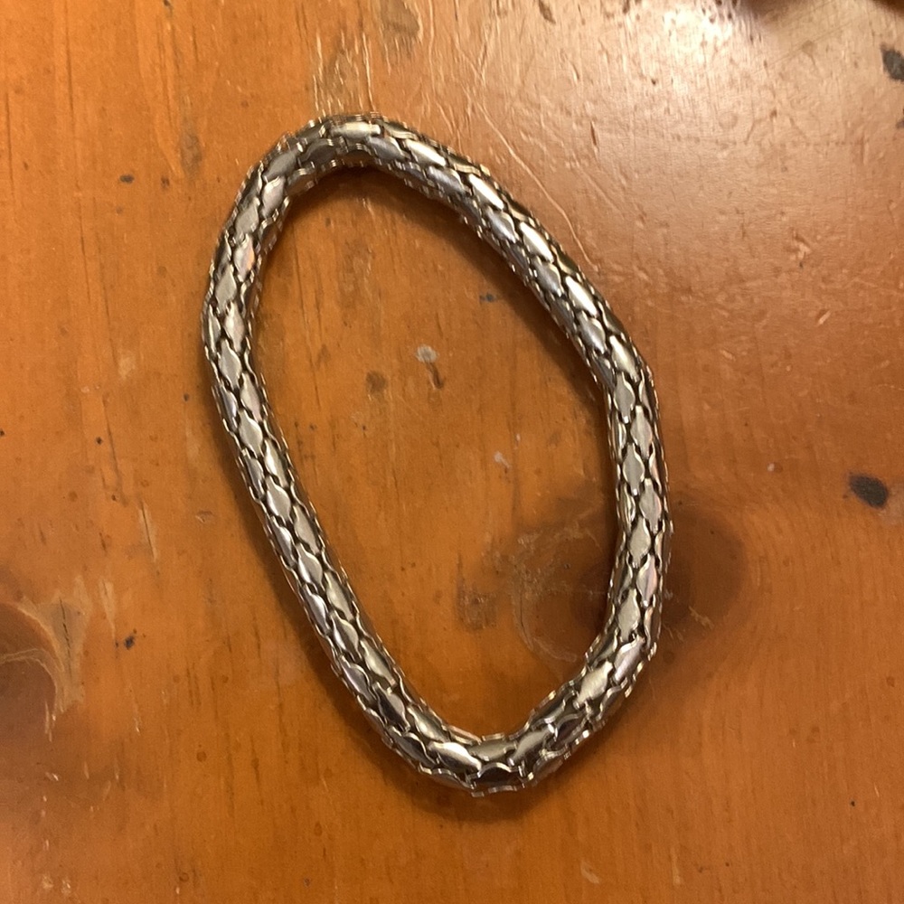 Silver Pull On Link Stretch Bracelets - image 4